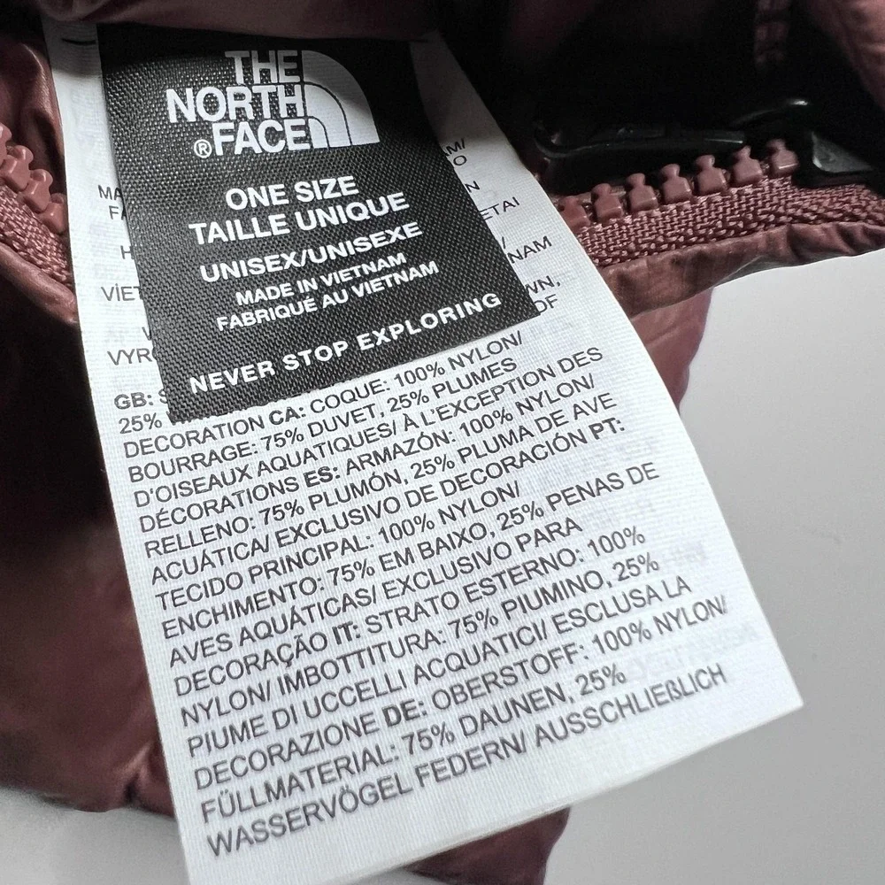 The North Face Scarf Mens One Size Pink‎ Down Quilted Puffer Neck Warmer Winter - Picture 5 of 5